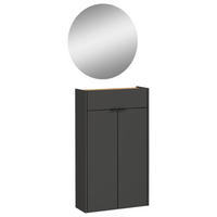 GARDEROBE 2-teilig  in 56/200/22 cm  - Eichefarben/Graphitfarben, Design, Glas/Holzwerkstoff (56/200/22cm)