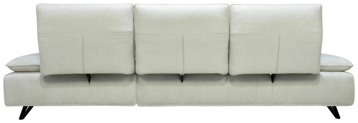 ECKSOFA Creme Chenille  - Creme/Schwarz, Design, Kunststoff/Textil (314/162cm) - Livetastic