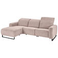 ECKSOFA  in Cord Rosa  180/266 cm  - Schwarz/Rosa, KONVENTIONELL, Textil/Metall (180/266cm) - Hom`in