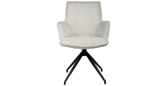 ARMLEHNSTUHL in Eisen Chenille - Beige/Schwarz, Design, Textil/Metall (59/89,5/63cm) - Novel