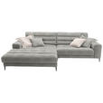 ECKSOFA  in Flachgewebe Hellgrau  207/296 cm  - Hellgrau/Schwarz, Design, Textil/Metall (207/296cm) - Dieter Knoll
