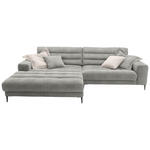 ECKSOFA  in Flachgewebe Hellgrau  207/296 cm  - Hellgrau/Schwarz, Design, Textil/Metall (207/296cm) - Dieter Knoll