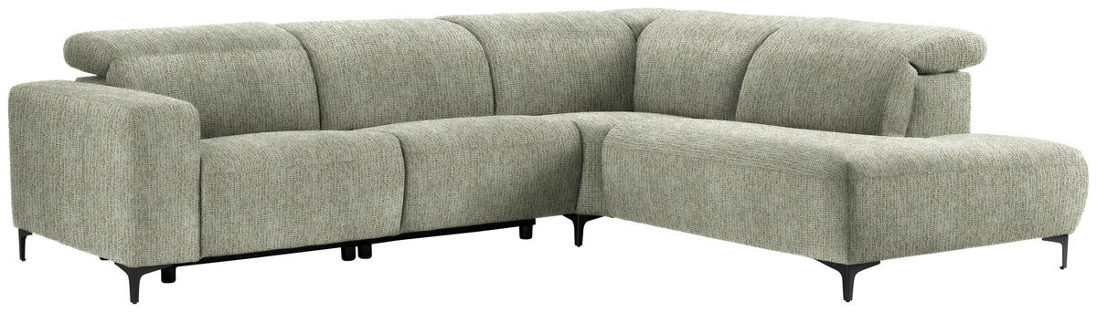 Freisteller von Pure Home Lifestyle ECKSOFA Olivgrün Flachgewebe.