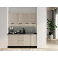 KONYHABLOKK GÉPEK NÉLKÜL  - fekete/homokszínű, Basics, faalapú anyag/fém - Carryhome