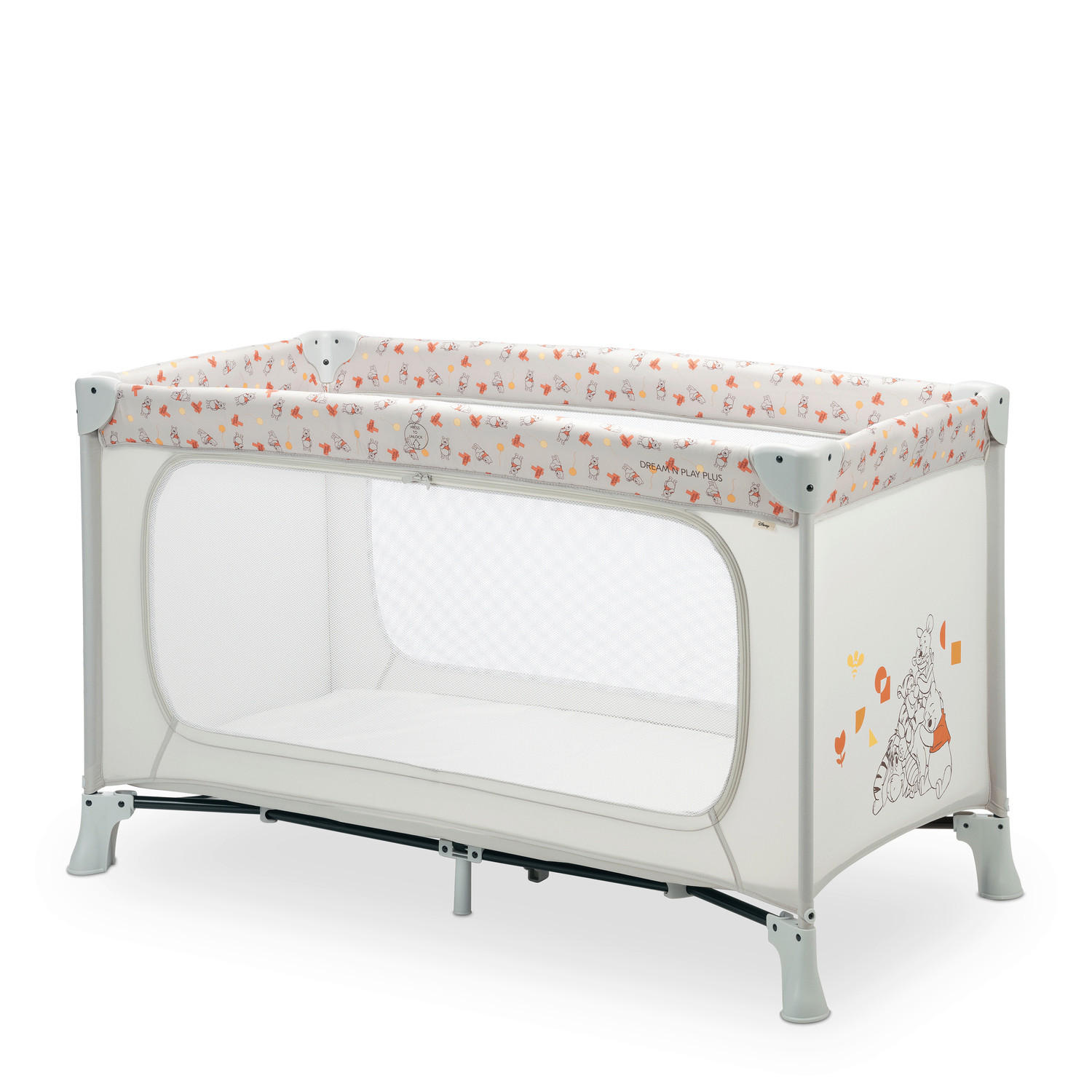 REISEBETT Dream N Play Plus Multicolor, Beige  - Beige/Multicolor, Basics, Kunststoff/Textil (65/76/125cm) - Hauck
