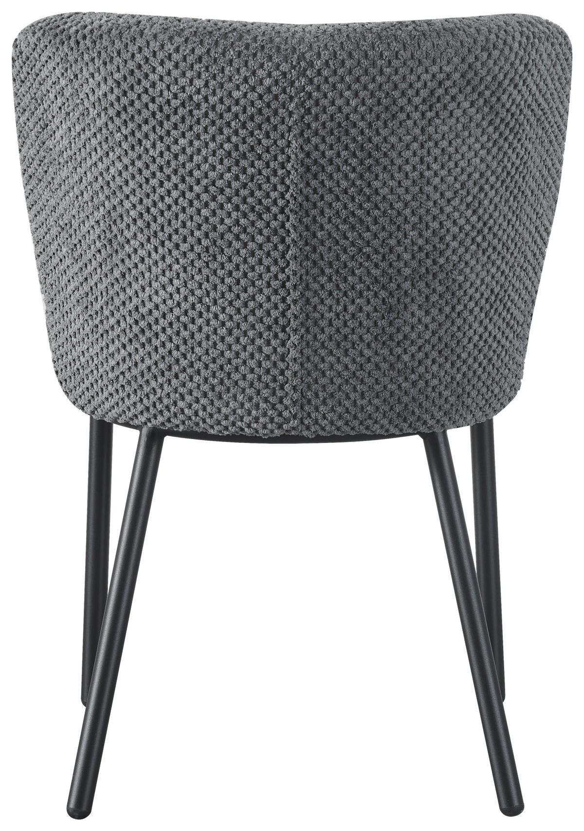 STUHL  in Eisen Webstoff Metall, Textil  - Anthrazit/Schwarz, Design, Textil/Metall (53,5/80/60,5cm) - Stylife