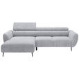 ECKSOFA  in Cord Dunkelgrau  174/277 cm  - Dunkelgrau/Schwarz, KONVENTIONELL, Textil/Metall (174/277cm) - Carryhome