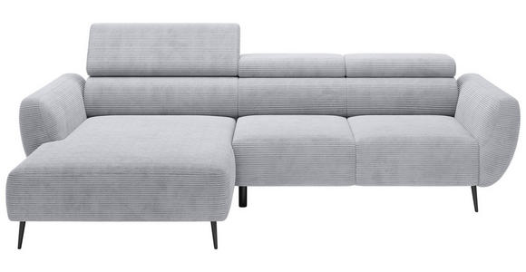ECKSOFA  in Cord Dunkelgrau  174/277 cm  - Dunkelgrau/Schwarz, KONVENTIONELL, Textil/Metall (174/277cm) - Carryhome