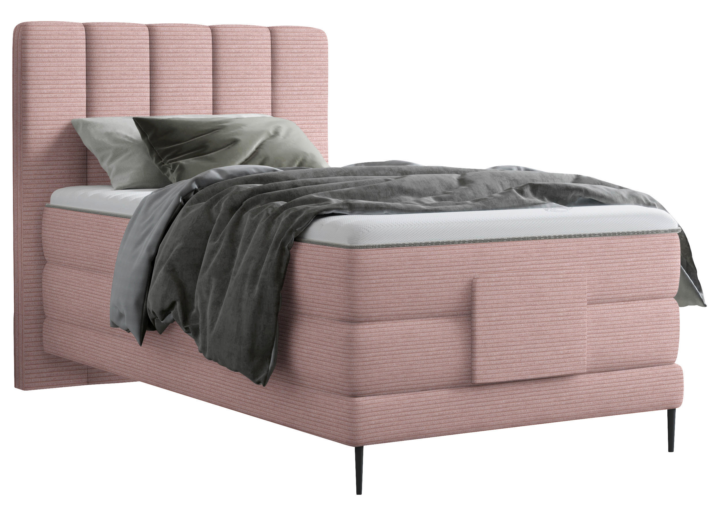 BOXSPRINGBETT 100/200 cm  in Mauve  - Mauve/Schwarz, Natur, Textil/Metall (100/200cm) - Esposa