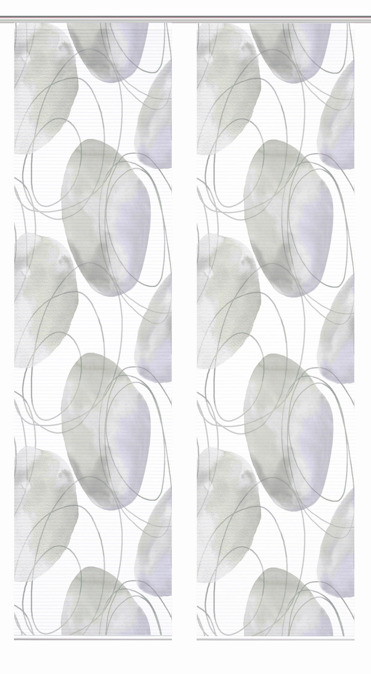 FLÄCHENVORHANG  2 Stück   60/245 cm   - Flieder/Weiß, Natur, Textil (60/245cm)