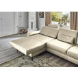 ECKSOFA  in Echtleder Creme, Naturfarben  176/334 cm  - Creme/Schwarz, Design, Leder/Metall (176/334cm) - Dieter Knoll
