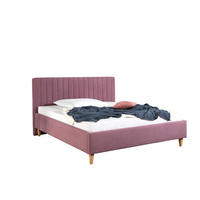 POLSTERBETT 160/200 cm,  in Beere,  - Beere/Naturfarben, MODERN, Holz/Textil (160/200cm) - Livetastic