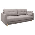 SCHLAFSOFA Webstoff Greige  - Greige/Buchefarben, KONVENTIONELL, Holz/Textil (220/90/95cm) - Carryhome