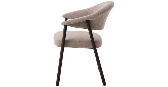 ARMLEHNSTUHL   Flachgewebe  - Sandfarben/Dunkelbraun, KONVENTIONELL, Holz/Textil (63/81/63cm) - Ambia Home