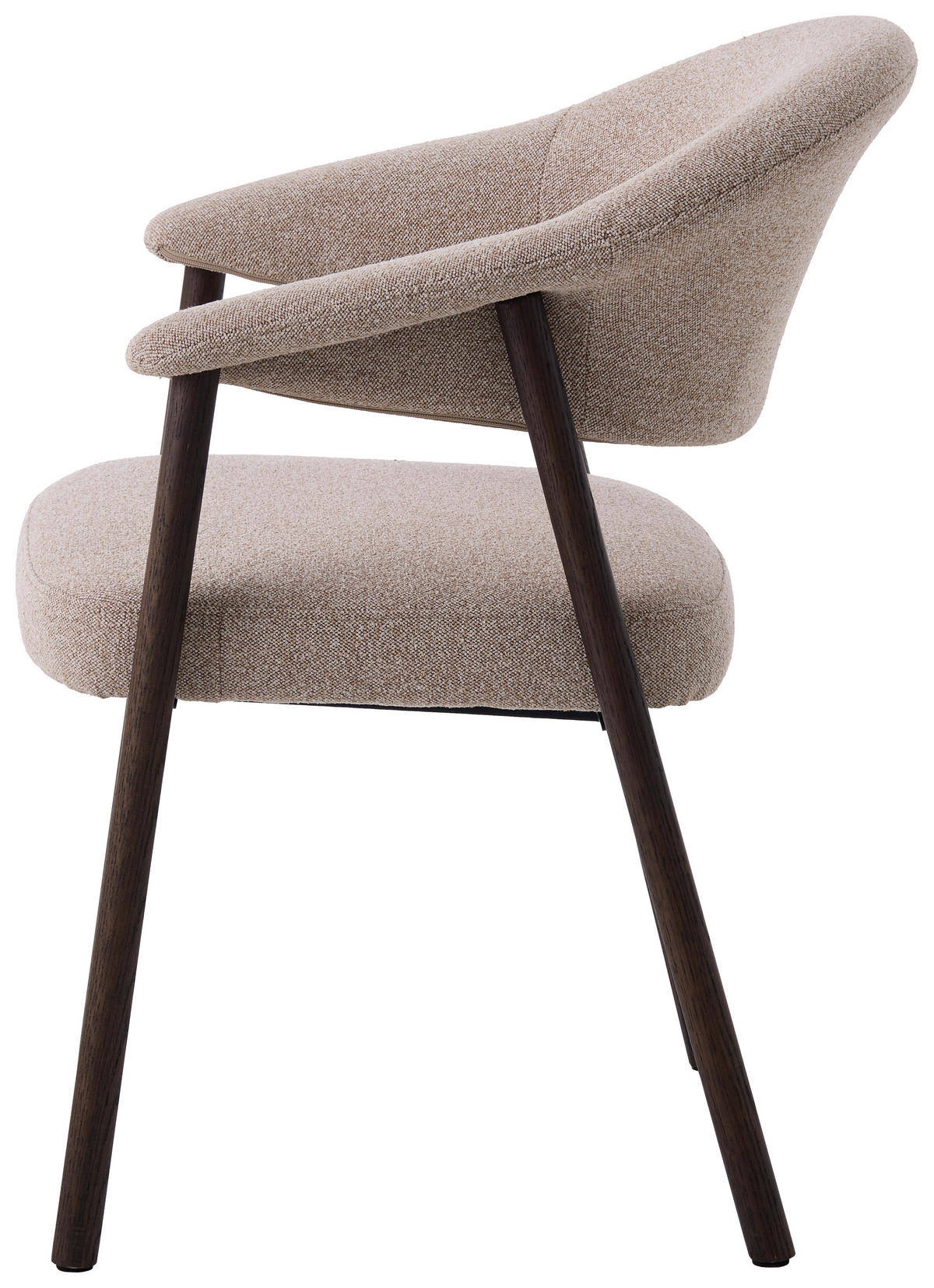 ARMLEHNSTUHL  in Flachgewebe  - Sandfarben/Dunkelbraun, KONVENTIONELL, Holz/Textil (63/81/63cm) - Ambia Home