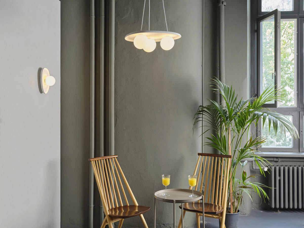 WANDLEUCHTE 20/13.5/26 cm   - Weiß, Basics, Glas/Stein (20/13.5/26cm) - Osram