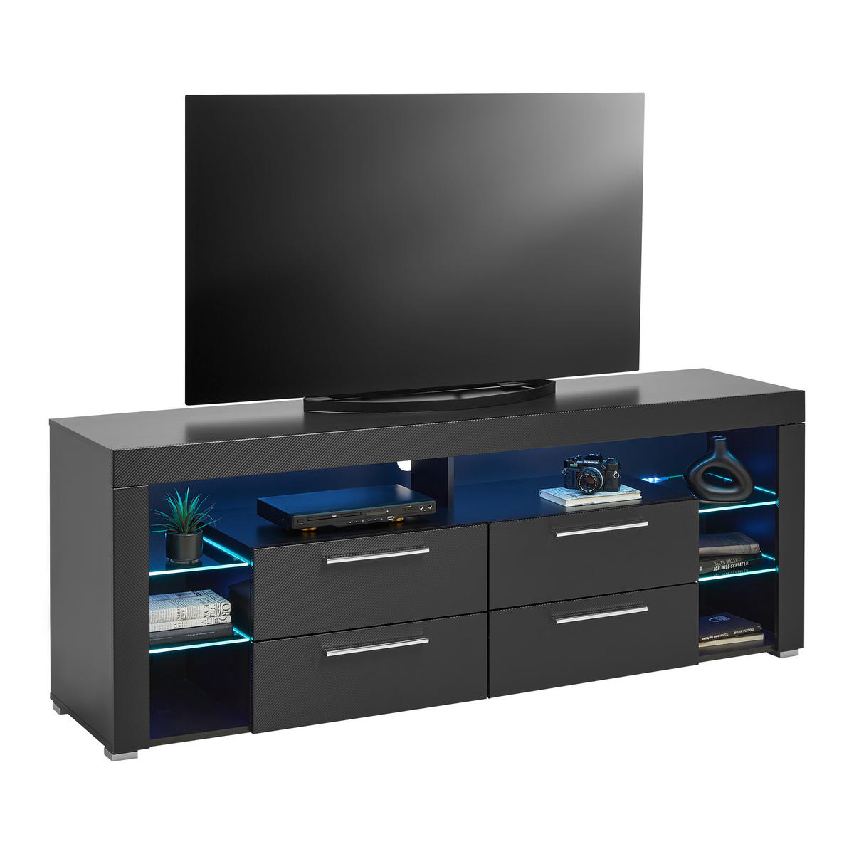 NIZKA OMARICA črna  - srebrne barve/črna, Moderno, umetna masa/steklo (179/67/44cm) - Xora