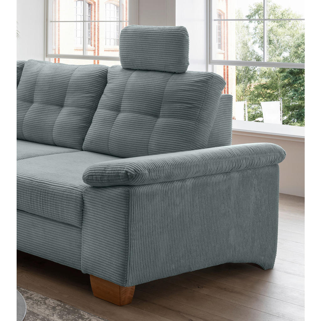 Thumbnail - Livetastic Ecksofa, Hellblau, Textil, Buche, 4-Sitzer, Füllung: Schaumstoff, Ottomane links, L-Form, 270x176 cm, Liegefu...