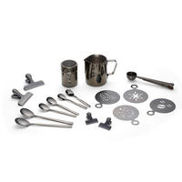 KAFFEESET 23-teilig  - Schwarz, Design, Metall (10,5cm) - Echtwerk