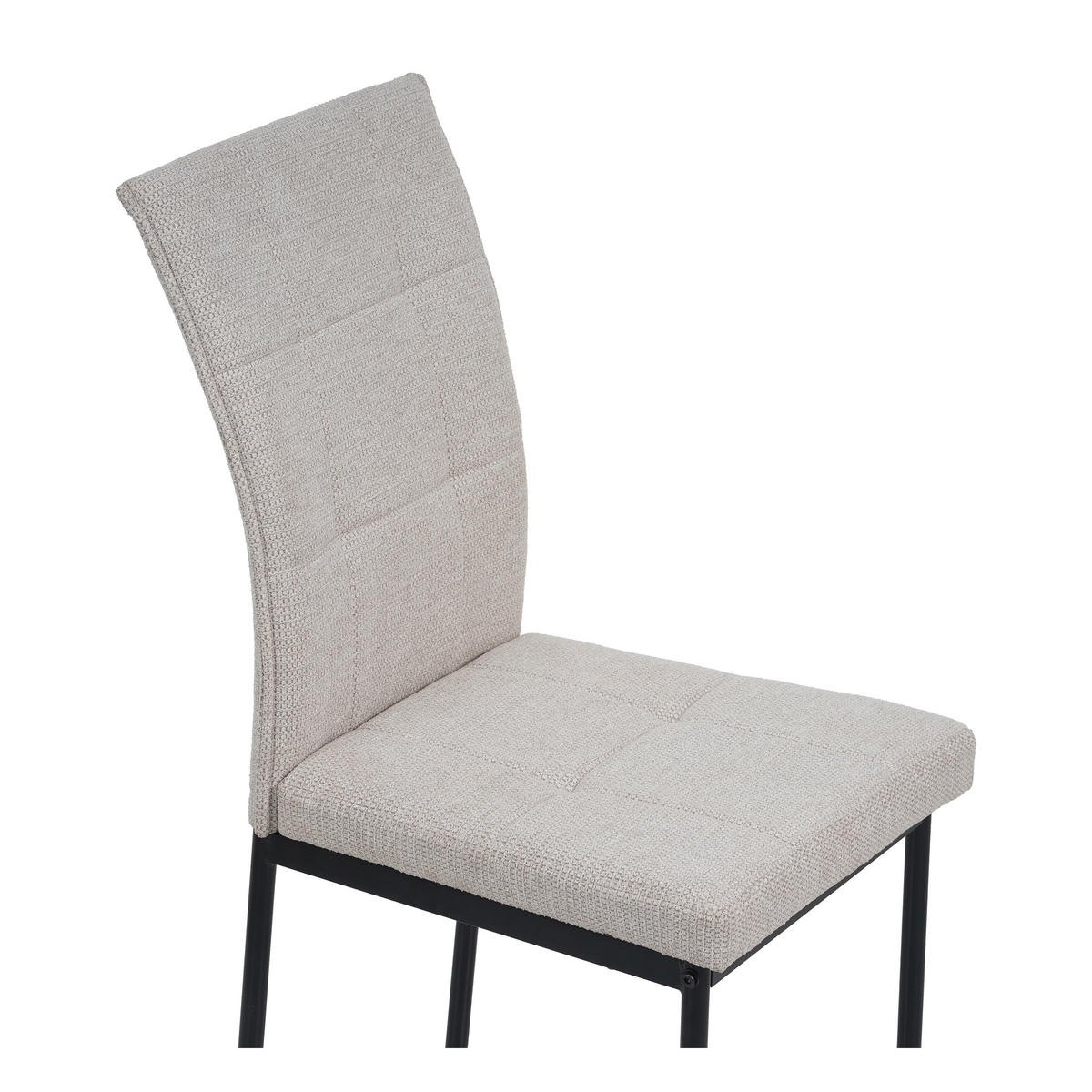 STUHL Mikrofaser Schwarz, Beige  - Beige/Schwarz, KONVENTIONELL, Textil/Metall (44/96/61cm) - MID.YOU