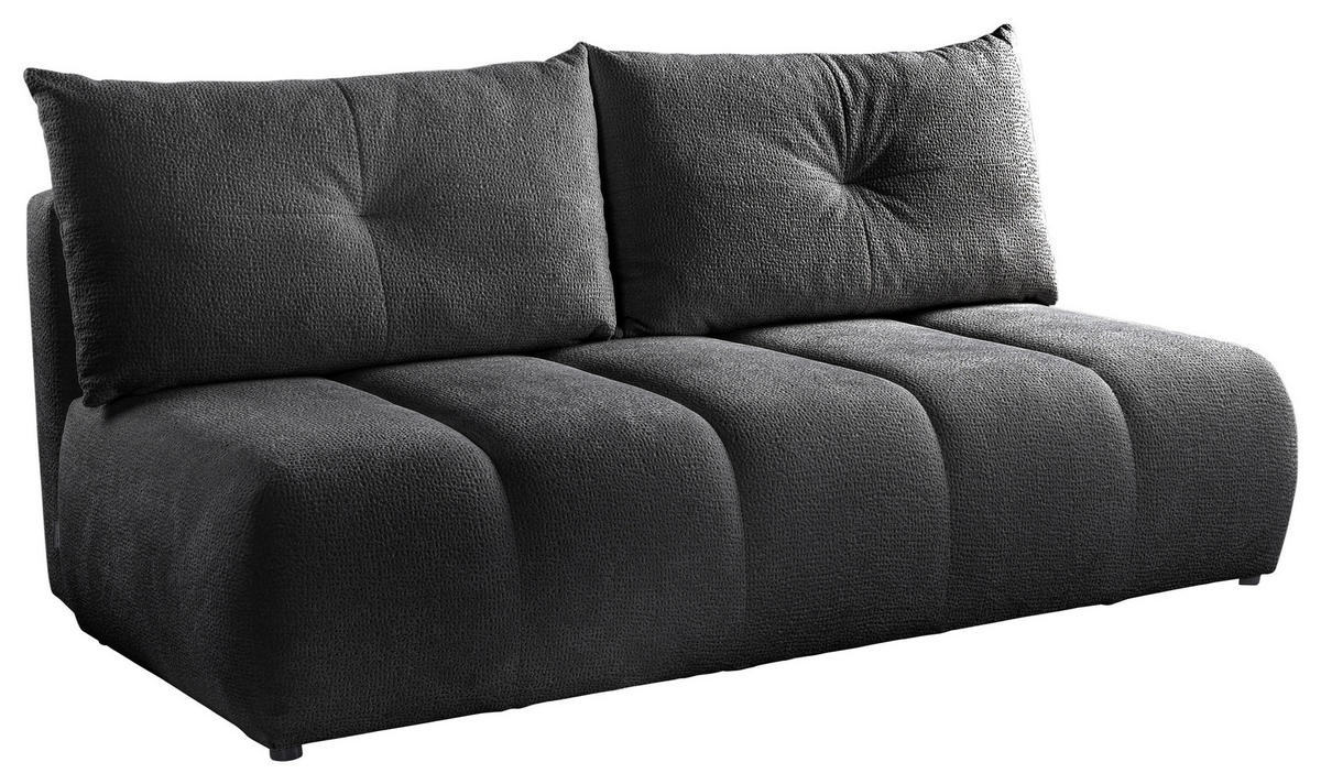SCHLAFSOFA  mit Bettkasten erhältlich, Bettfunktion erhältlich Struktur Schwarz  - Creme/Schwarz, Design, Holz/Textil (209/100/103cm) - MID.YOU