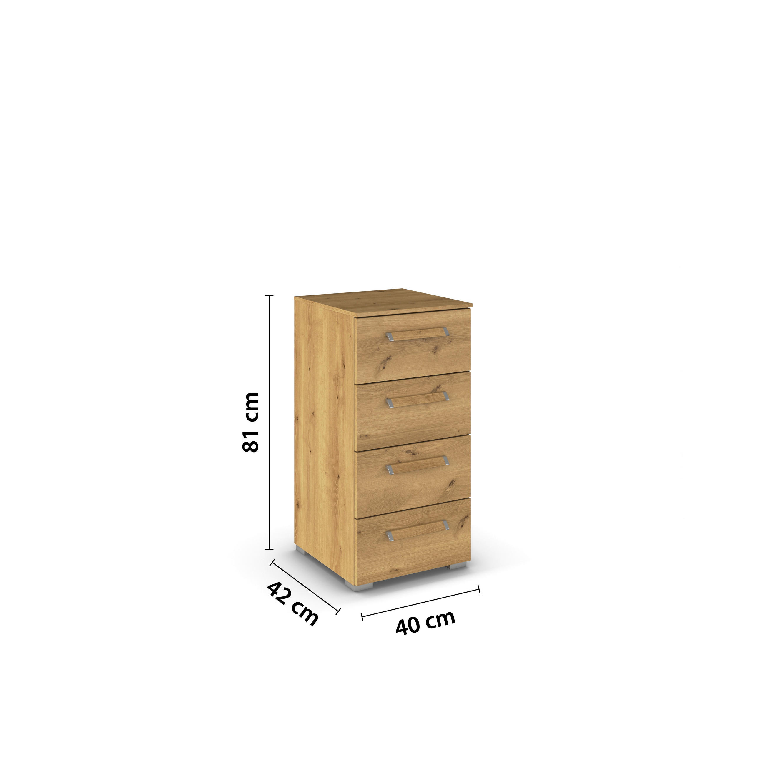 Thumbnail - Novel Kommode, Eiche, Kunststoff, 4 Schublade(n) Schubladen, 40x81x42 cm, Blauer Engel, Goldenes M, BQ - Bündnis für Qua...