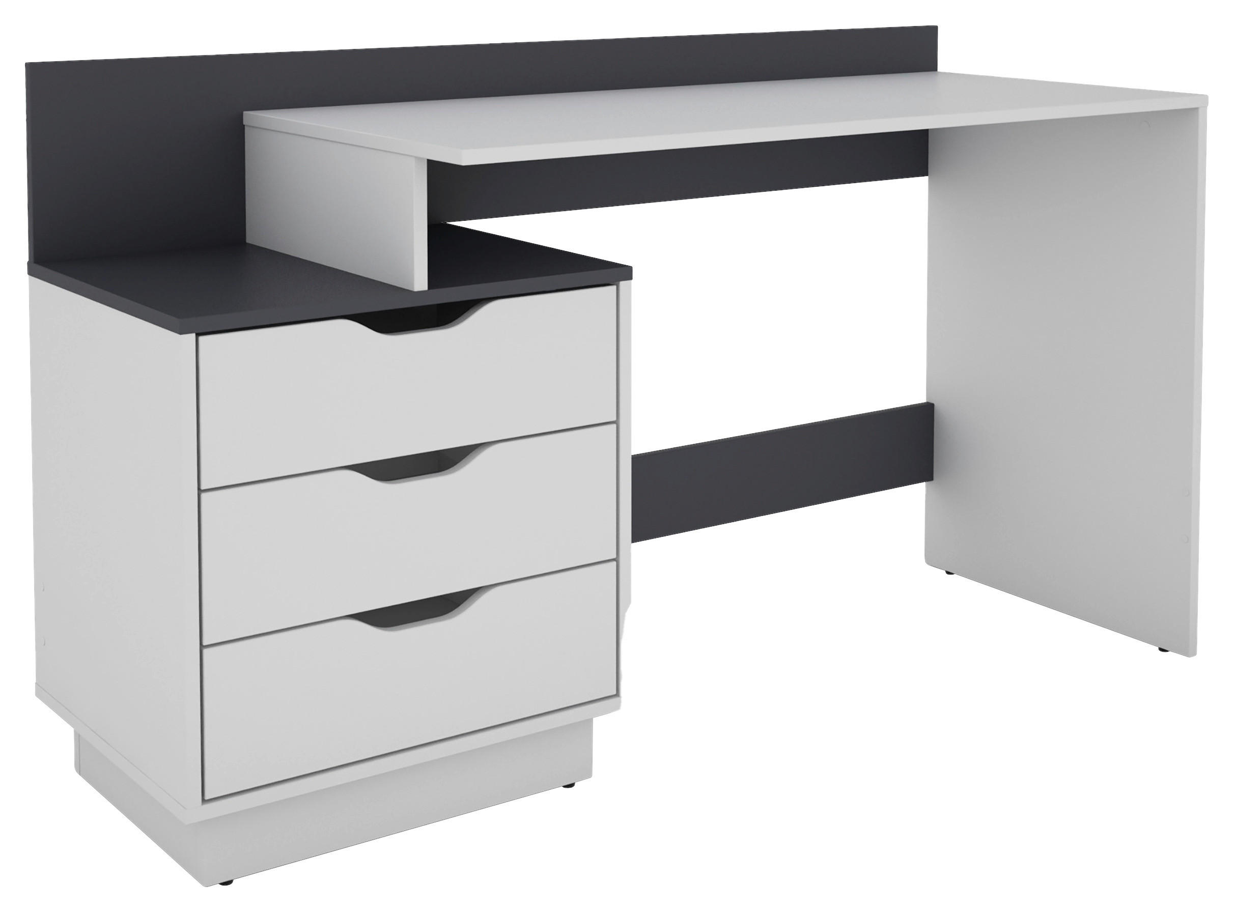SCHREIBTISCH 138/51,5/83,5 cm in Anthrazit, Weiß - Anthrazit/Weiß, MODERN, Holzwerkstoff (138/51,5/83,5cm) - MID.YOU