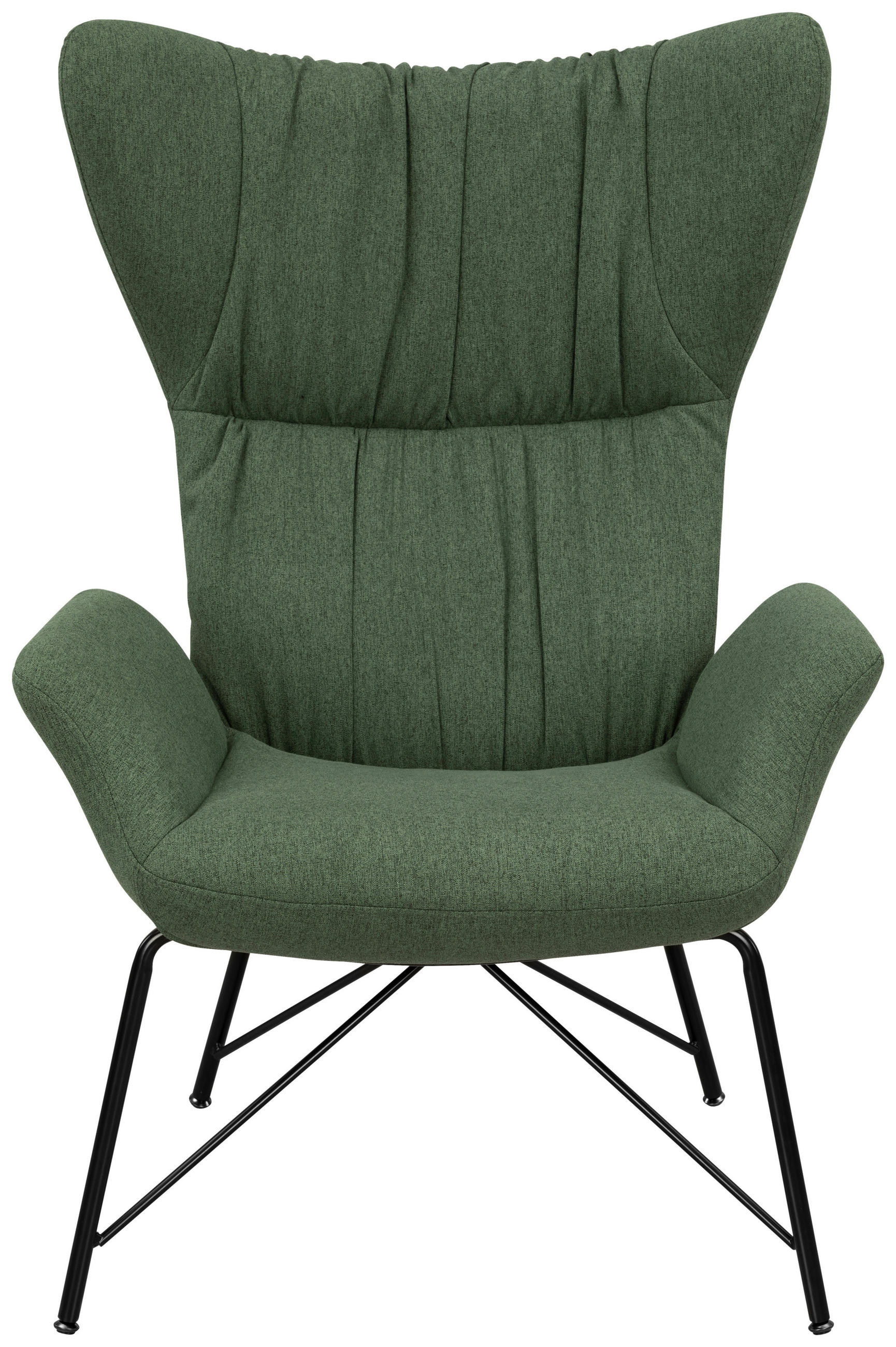 OHRENSESSEL Webstoff Grün  - Schwarz/Grün, Design, Textil/Metall (76/108/80cm) - MID.YOU