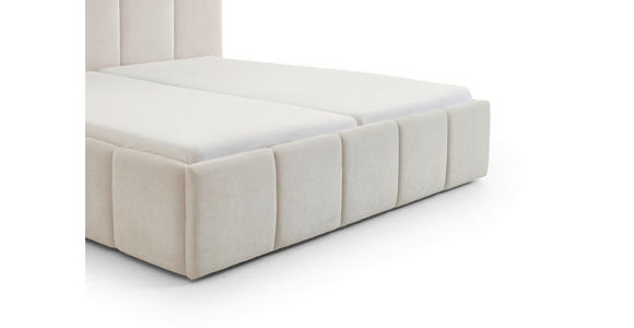 POLSTERBETT 180/200 cm in Beige - Beige/Schwarz, Design, Holz/Textil (180/200cm) - Xora