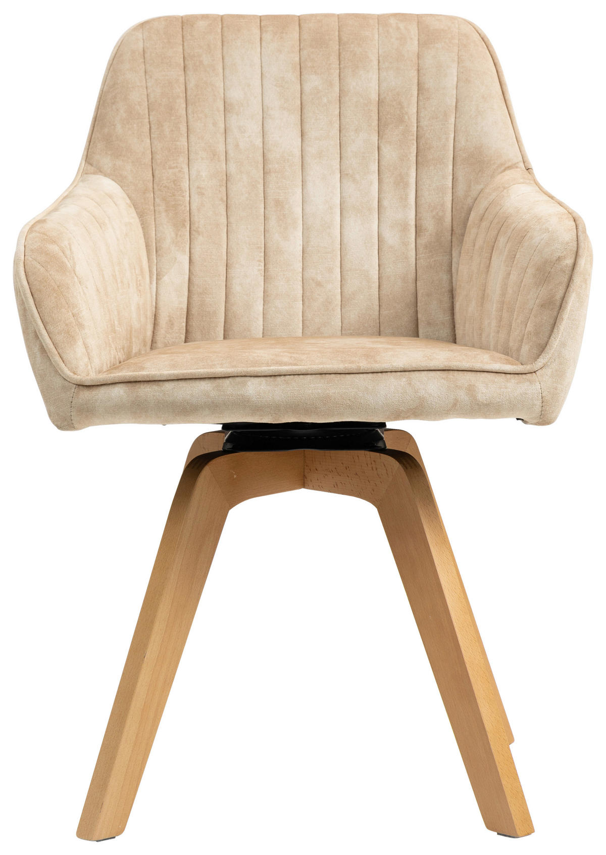 ARMLEHNSTUHL  in Samt  - Beige/Buchefarben, KONVENTIONELL, Holz/Textil (63/83/63cm) - MID.YOU