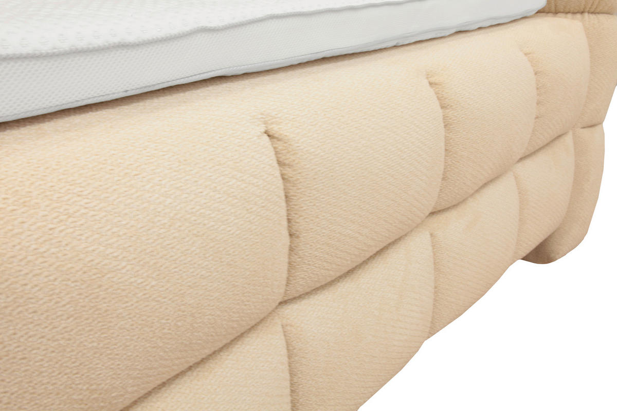BOXBETT 180/200 cm,  in Beige, Bettkasten, Topper, H3 + H3 = fest  - Beige/Schwarz, Trend, Textil/Metall (180/200cm) - Esposa