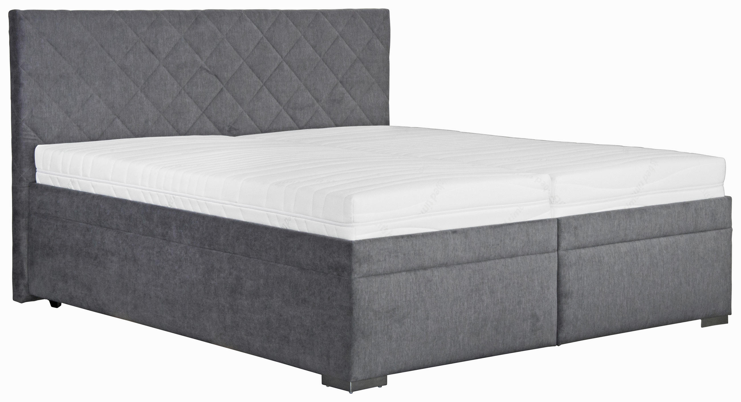 KÁRPITOZOTT ÁGY 180/200 cm  sötétszürke  - sötétszürke/szürke, Modern, műanyag/textil (180/200cm) - Cantus