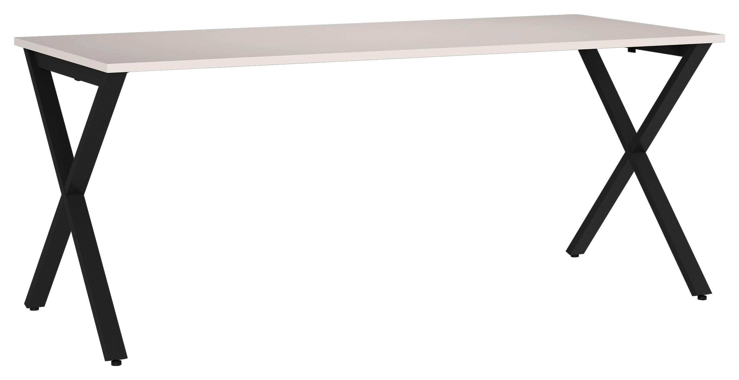 SCHREIBTISCH 180/80/75 cm Schwarz, Kaschmir in verschiedenen Holz-Dekoren erhältlich, justierbare Füße  - Kaschmir/Schwarz, MODERN, Holzwerkstoff/Metall (180/80/75cm) - Novel