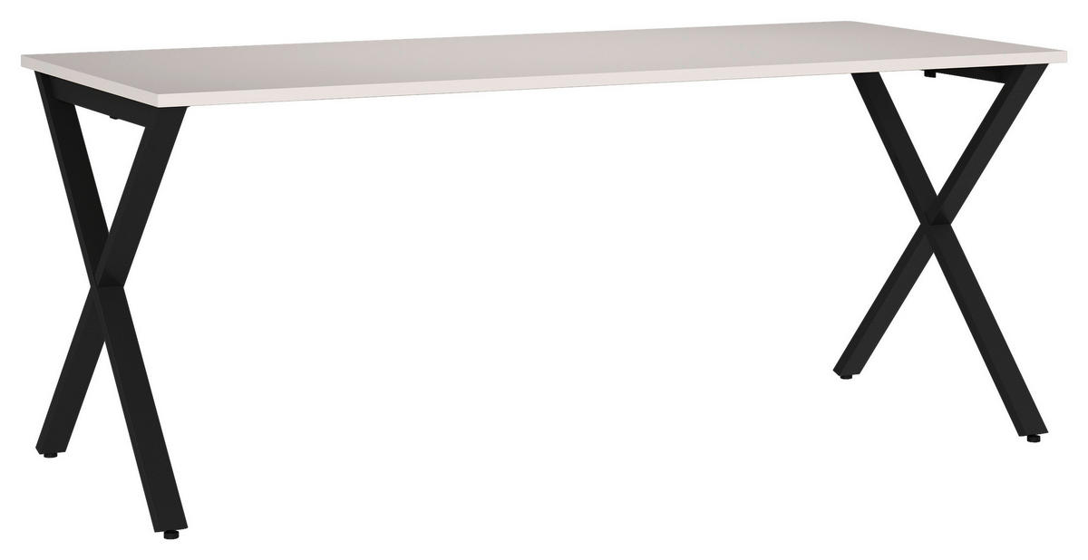 SCHREIBTISCH 180/80/75 cm  in Schwarz, Kaschmir  - Kaschmir/Schwarz, MODERN, Holzwerkstoff/Metall (180/80/75cm) - Novel