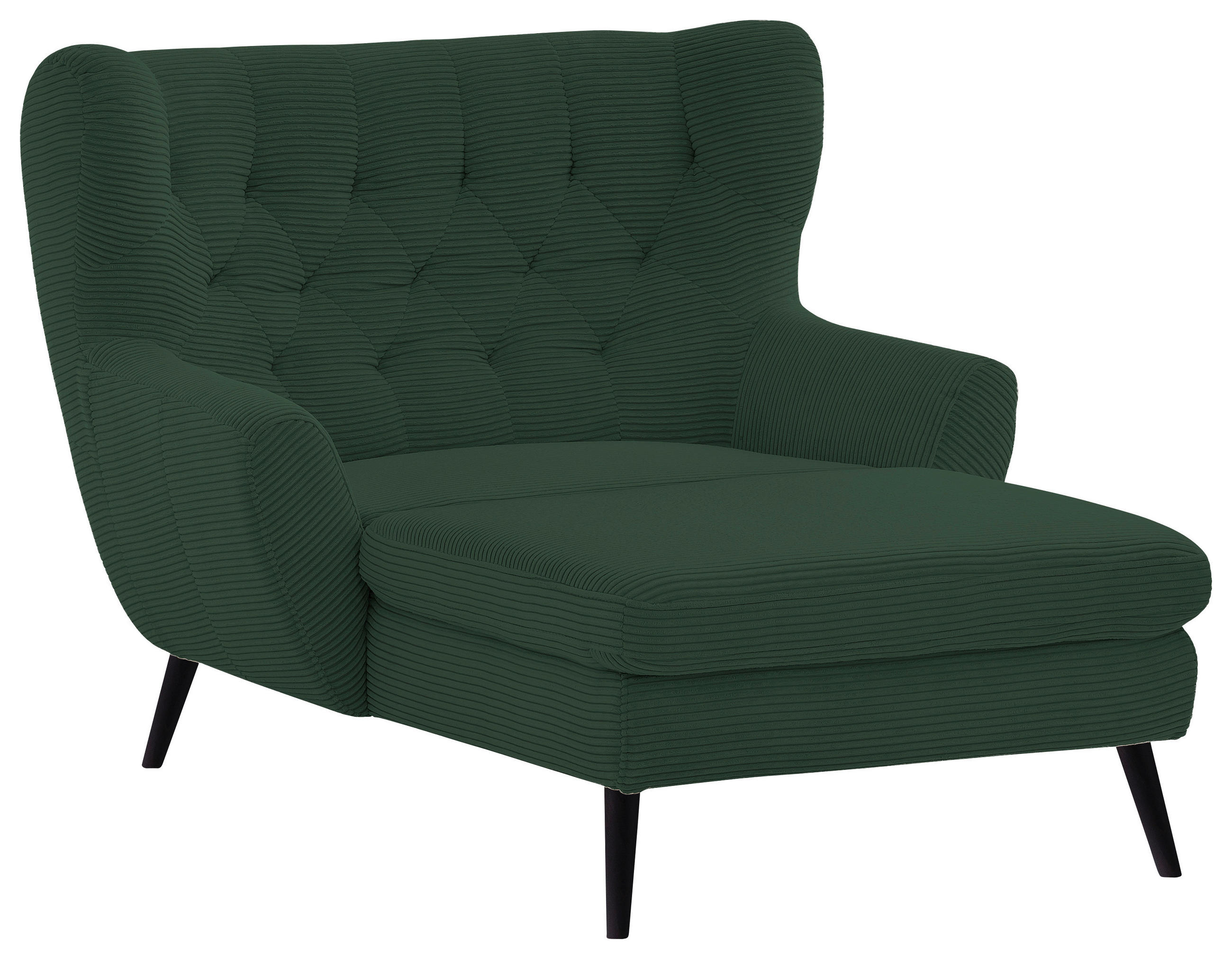 XXL-SESSEL Cord Dunkelgrün    - Dunkelgrün/Schwarz, Design, Holz/Textil (120/101/165cm) - Stylife