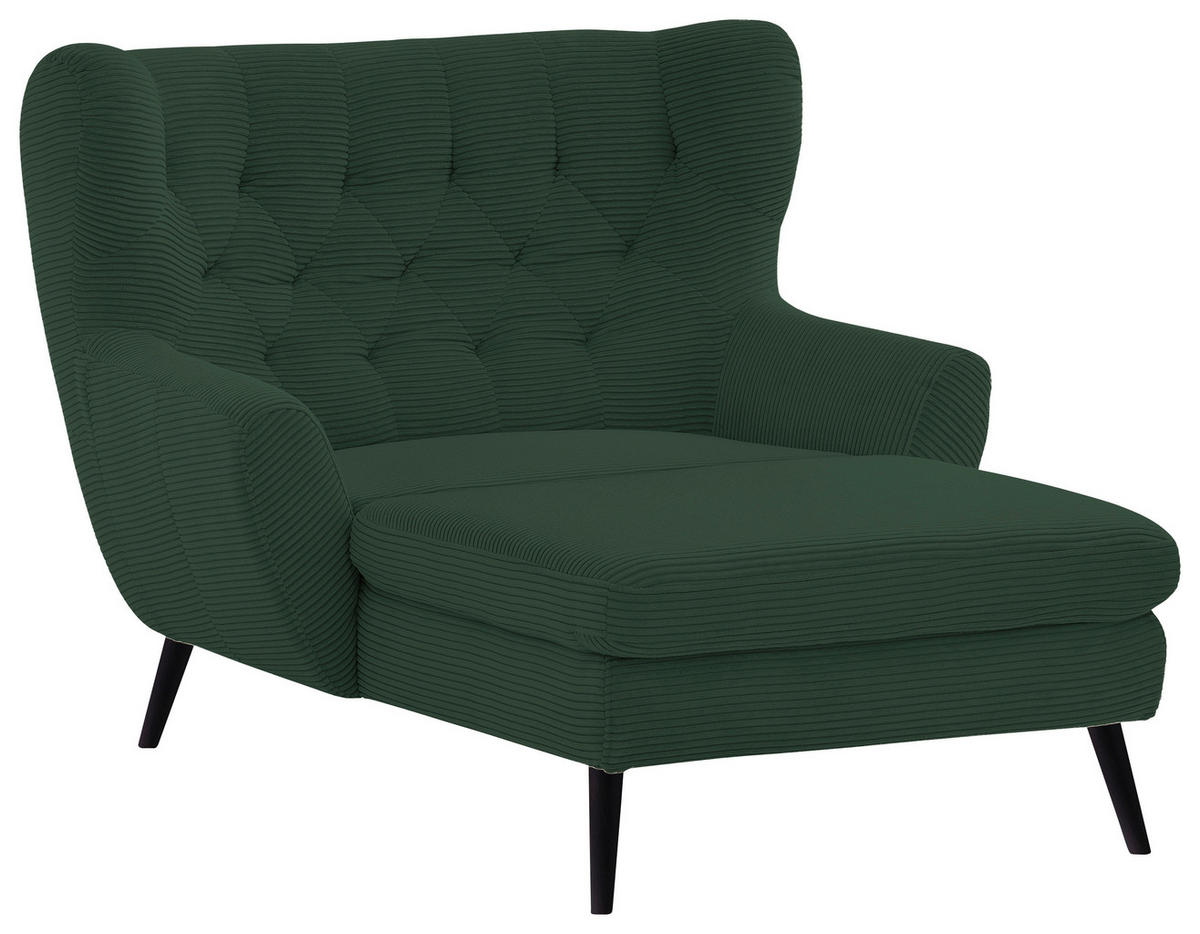 XXL-SESSEL Cord Dunkelgrün    - Dunkelgrün/Schwarz, Design, Holz/Textil (120/101/165cm) - Stylife