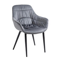 ARMLEHNSTUHL  in Samt  - Schwarz/Grau, MODERN, Textil/Metall (63/81,5/61cm) - Livetastic