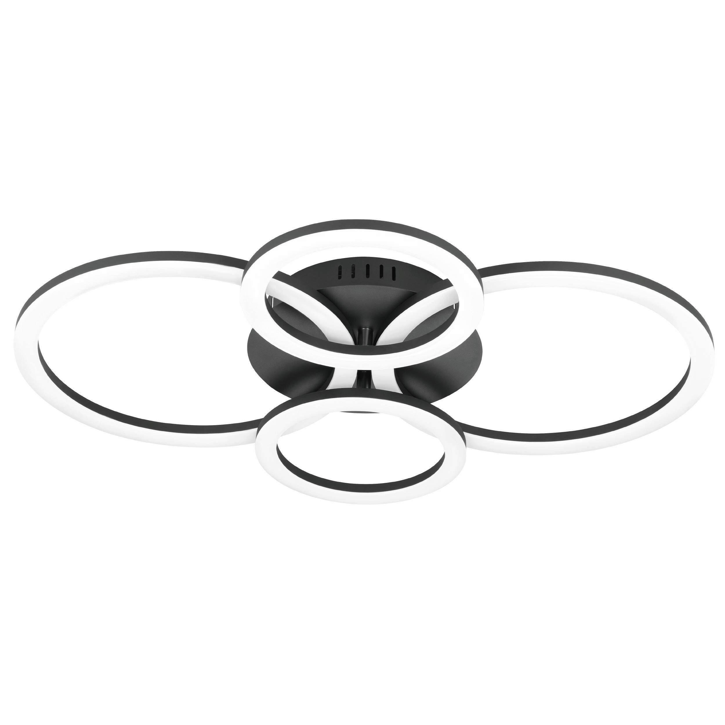 LED-DECKENLEUCHTE 41 W    61,5/45/8 cm  - Weiss/Schwarz, Design, Kunststoff/Metall (61,5/45/8cm) - Eglo