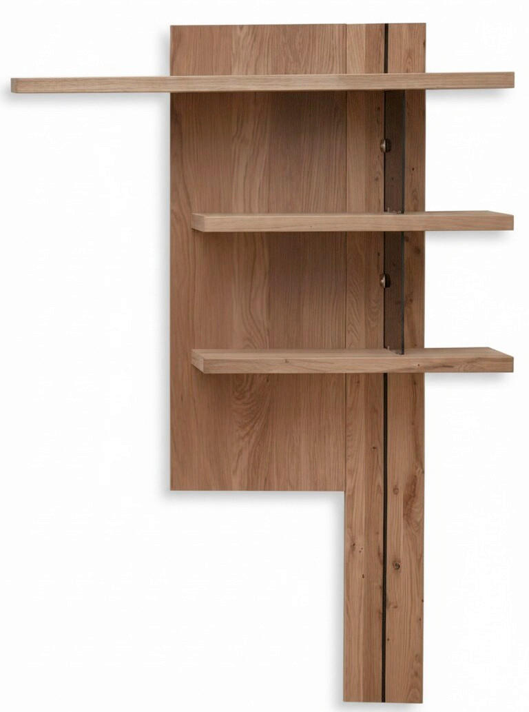 WANDPANEEL Schwarz, Wildeiche  122/174/24 cm  - Wildeiche/Schwarz, Natur, Holz/Holzwerkstoff (122/174/24cm) - Linea Natura
