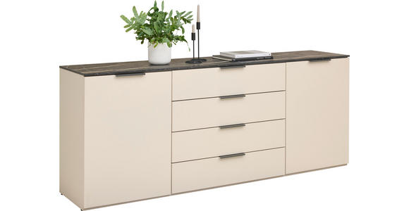 SIDEBOARD  in 200/81/44,5 cm  - Kaschmir/Anthrazit, Design, Holzwerkstoff/Kunststoff (200/81/44,5cm) - Voleo
