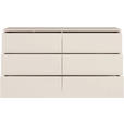 KOMMODE , 155/83/42 cm, 6 Schublade(n)  - Sandfarben/Silberfarben, Trend, Holzwerkstoff/Kunststoff (155/83/42cm) - Carryhome