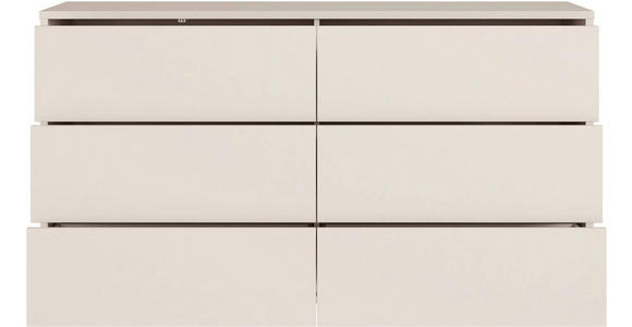 KOMMODE , 155/83/42 cm, 6 Schublade(n)  - Sandfarben/Silberfarben, Trend, Holzwerkstoff/Kunststoff (155/83/42cm) - Carryhome