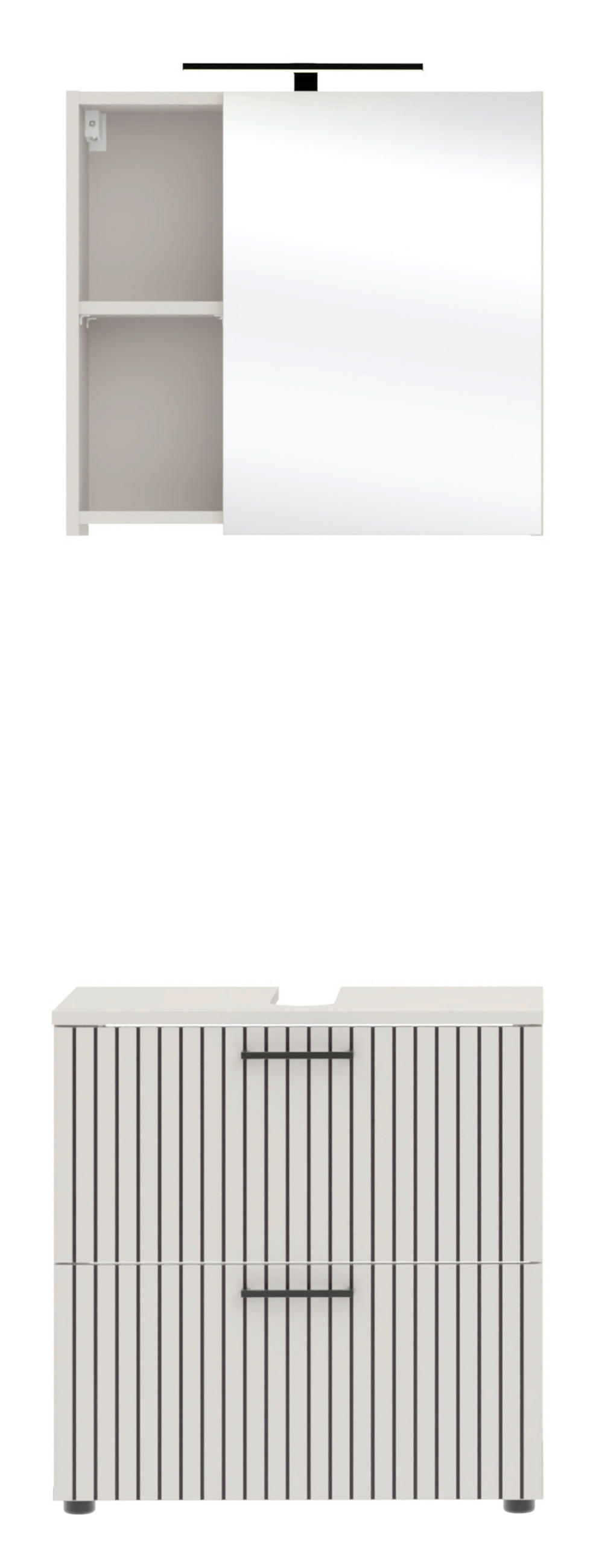 BADEZIMMER  in 60 cm  - Kaschmir/Schwarz, Trend, Glas/Holzwerkstoff (60cm) - Respekta