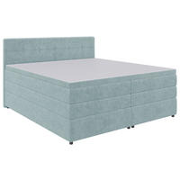 BOXSPRINGBETT 180/200 cm  in Hellblau  - Schwarz/Hellblau, KONVENTIONELL, Kunststoff/Textil (180/200cm) - Carryhome