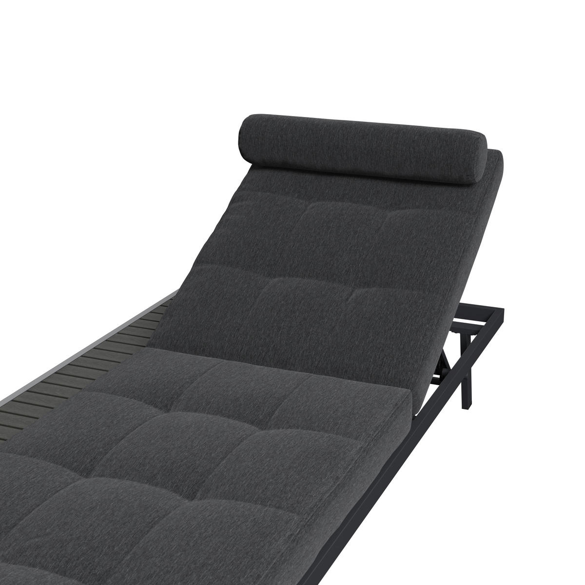 GARTENLIEGE 199/85/86 cm  - Anthrazit, MODERN, Kunststoff/Textil (199/85/86cm) - Ambia Garden