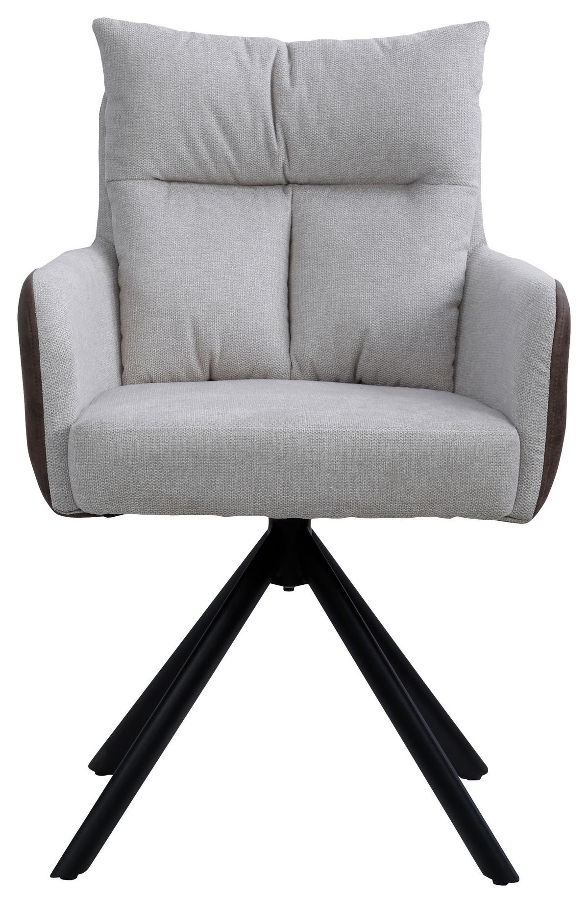 NASLANJAČ, kovina, tekstil naravne barve, črna  - črna/naravne barve, Design, kovina/tekstil (59/91/66cm) - Hom`in