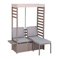LOUNGEGARNITUR   146/191/56,5 cm Stahl  - Beige/Grau, Basics, Textil/Metall (146/191/56,5cm) - Modante