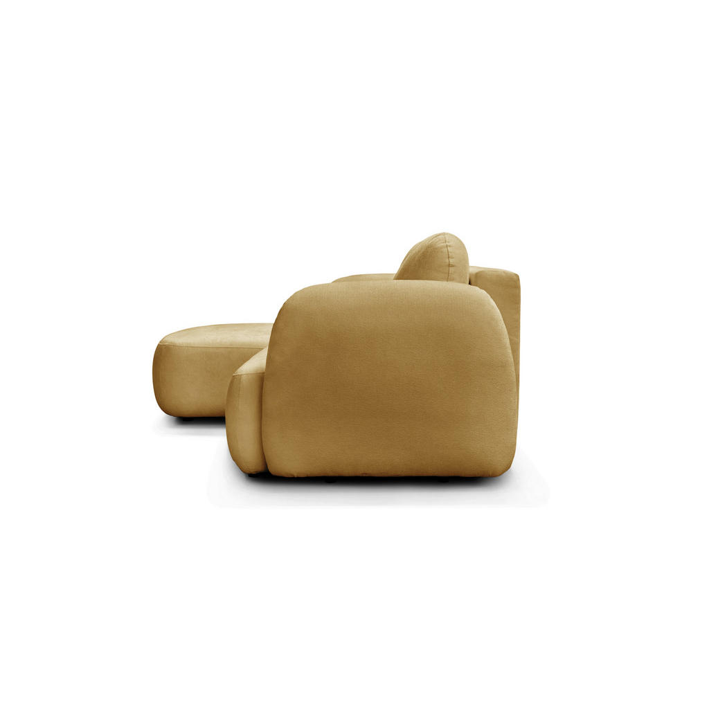 Thumbnail - Mid.you Ecksofa Velu, Senfgelb, Textil, 3-Sitzer, Ottomane links, L-Form, 270x175 cm, Made in EU, Wohnzimmer, Sofas & Co...