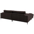 ECKSOFA  in Flachgewebe Mokka  177/253 cm  - Schwarz/Mokka, Design, Textil/Metall (177/253cm) - Dieter Knoll