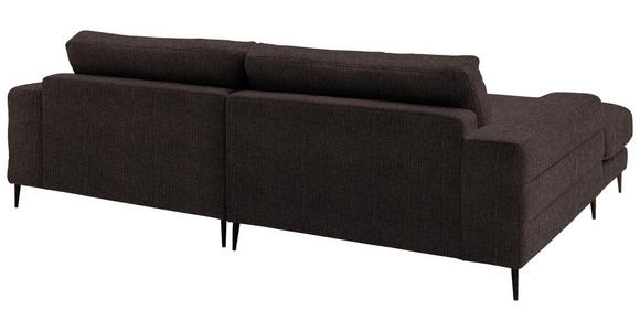 ECKSOFA  in Flachgewebe Mokka  177/253 cm  - Schwarz/Mokka, Design, Textil/Metall (177/253cm) - Dieter Knoll